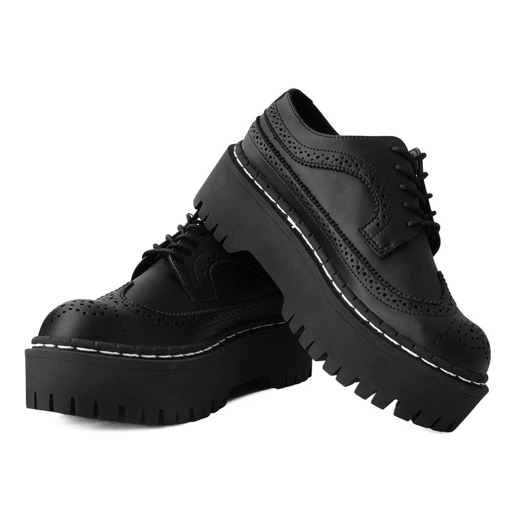 Double Decker Brogue Lace Up Black TUKskin⢠- Image 3