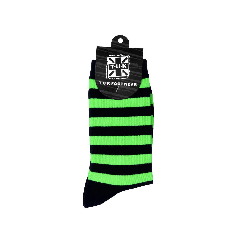 Crew Sock Black & Green Stripe - Image 3