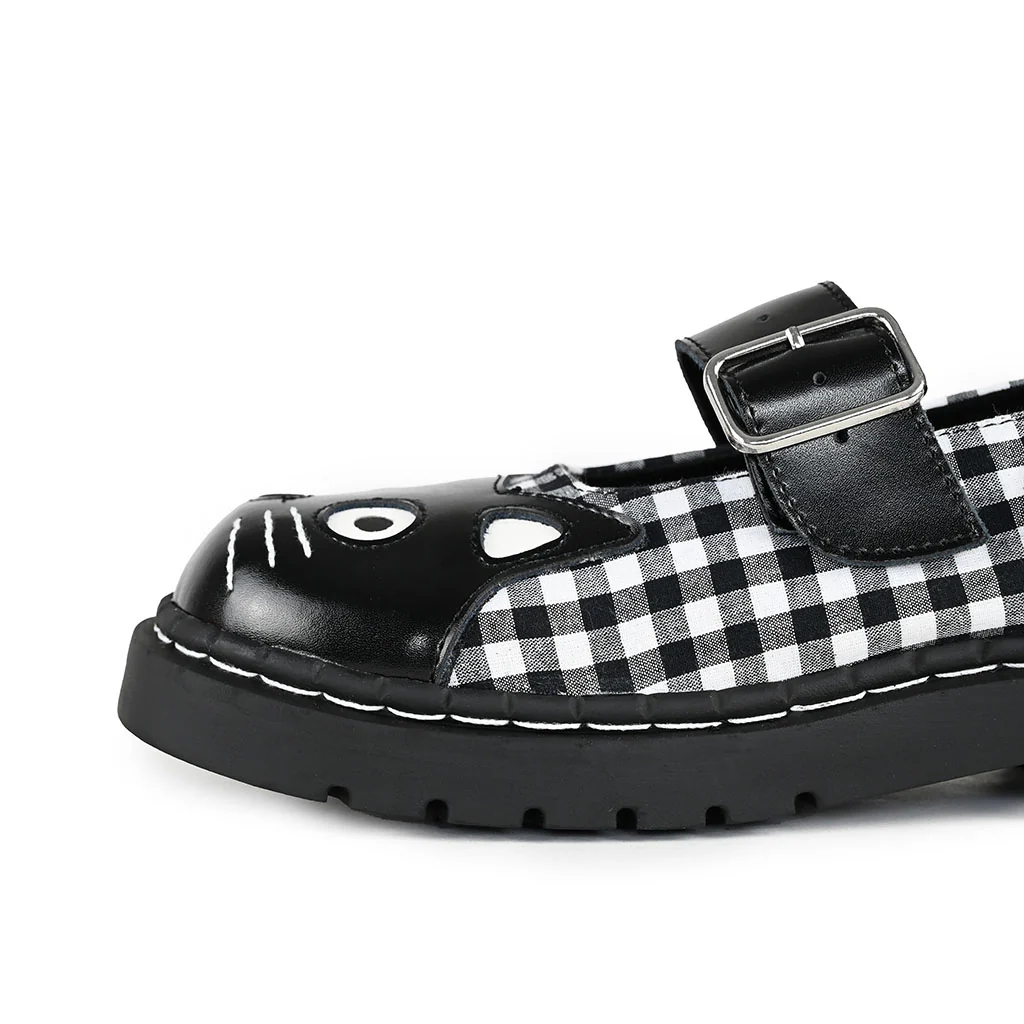 Mary Jane Kitty Black & White Gingham - Image 5