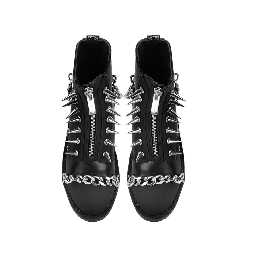 Viva High Spiked Black Zipper Boot TUKskin⢠- Image 4